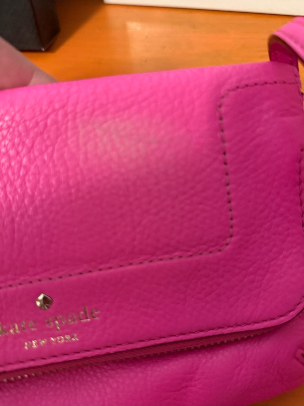 Kate Spade Hot Pink Pebbled Leather Crossbody Bag - Picture 8 of 12